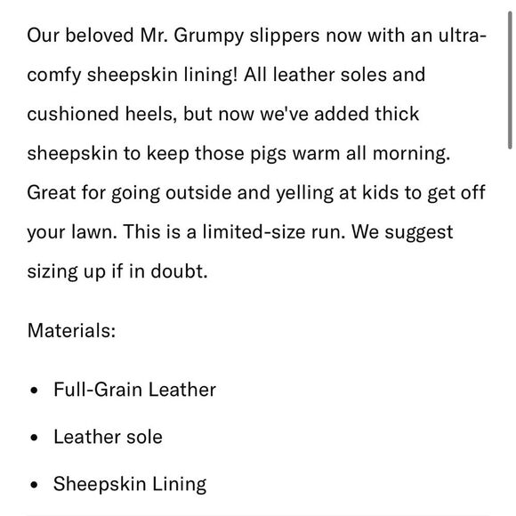 WP STANDARD Mr. Grumpy Leather Sheepskin Slippers Women’s Large 9/10 - Picture 11 of 12